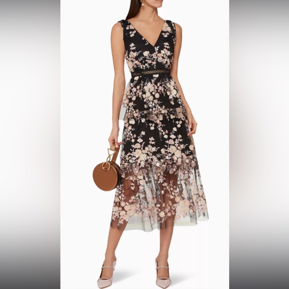Self-portrait midnight floral dress size 0